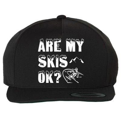 Are My Skis Ok? Funny Skiing Funny Gift Cute Gift Wool Snapback Cap