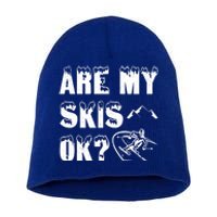 Are My Skis Ok? Funny Skiing Funny Gift Cute Gift Short Acrylic Beanie