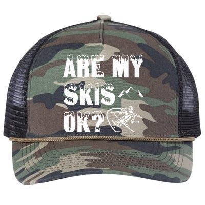 Are My Skis Ok? Funny Skiing Funny Gift Cute Gift Retro Rope Trucker Hat Cap