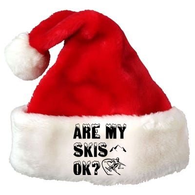 Are My Skis Ok? Funny Skiing Funny Gift Cute Gift Premium Christmas Santa Hat