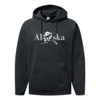 Alaska Map State Performance Fleece Hoodie