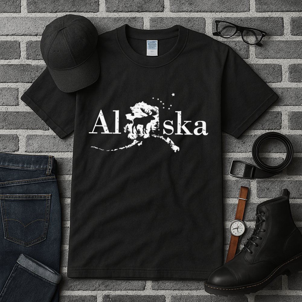 Alaska Map State Tall T-Shirt