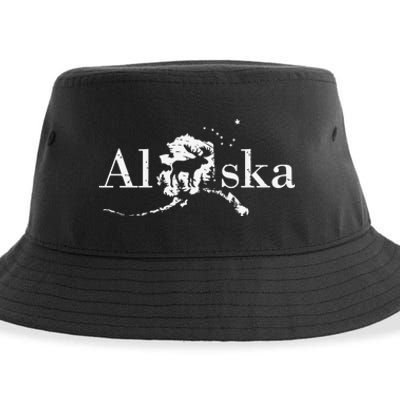 Alaska Map State Sustainable Bucket Hat