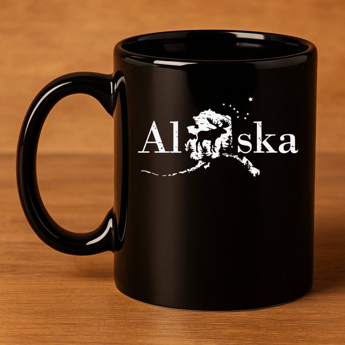 Alaska Map State 11oz C Handle Ceramic Mug