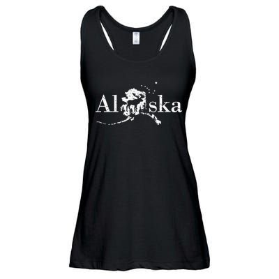 Alaska Map State Ladies Essential Flowy Tank