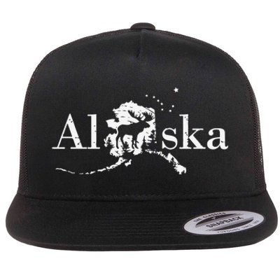 Alaska Map State Flat Bill Trucker Hat