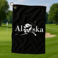 Alaska Map State Golf Towel