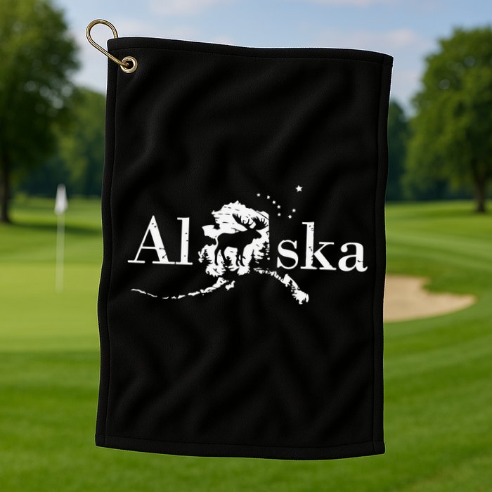 Alaska Map State Golf Towel