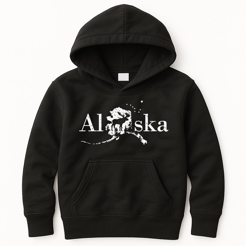 Alaska Map State Kids Hoodie