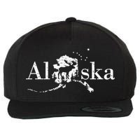 Alaska Map State Wool Snapback Cap