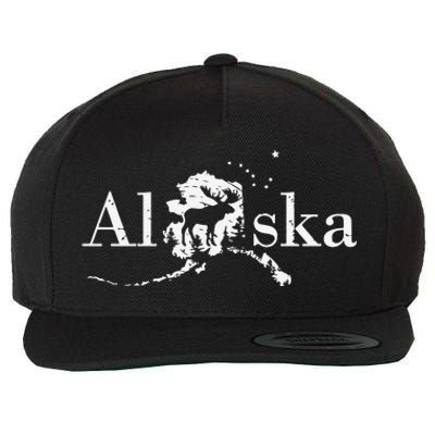 Alaska Map State Wool Snapback Cap