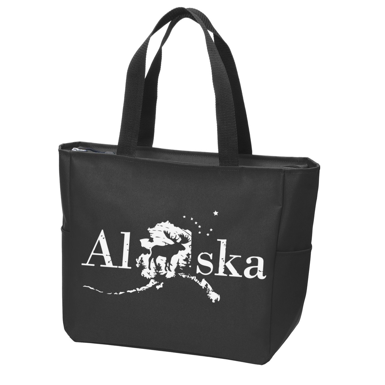 Alaska Map State Zip Tote Bag