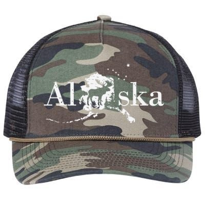 Alaska Map State Retro Rope Trucker Hat Cap