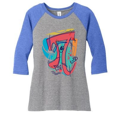 Abstract Mathematical Symbol Pi Gift Women's Tri-Blend 3/4-Sleeve Raglan Shirt