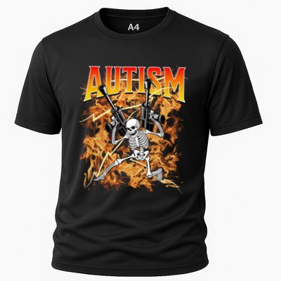 Autism Meme Skeleton Funny Tism Autistic Humor Gift Cooling Performance Crew T-Shirt