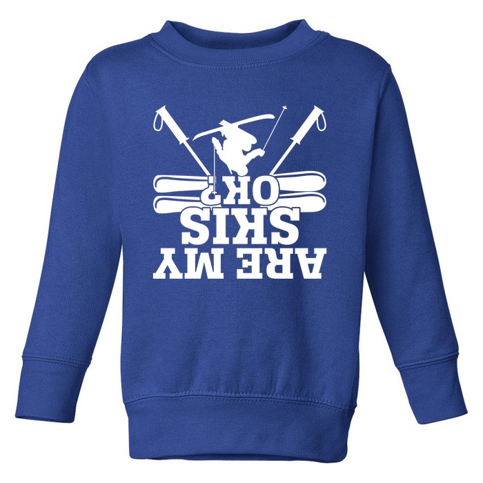 Are My Skis Ok? Funny Skiing Winter Sports Novelty For Skier Gift Toddler Sweatshirt