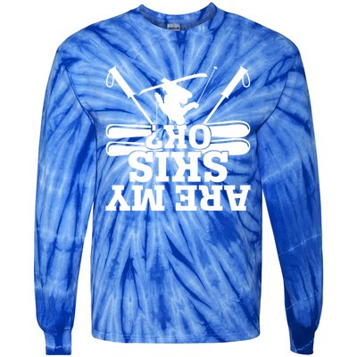 Are My Skis Ok? Funny Skiing Winter Sports Novelty For Skier Gift Tie-Dye Long Sleeve Shirt