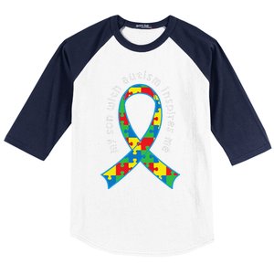 Autism Mom Son Puzzle Ribbon Awareness Tee Baseball Sleeve Shirt