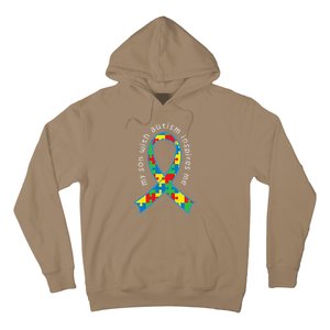 Autism Mom Son Puzzle Ribbon Awareness Tee Hoodie