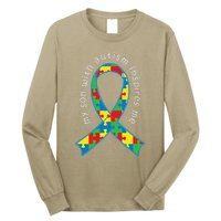 Autism Mom Son Puzzle Ribbon Awareness Tee Long Sleeve Shirt