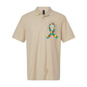 Autism Mom Son Puzzle Ribbon Awareness Tee Softstyle Adult Sport Polo