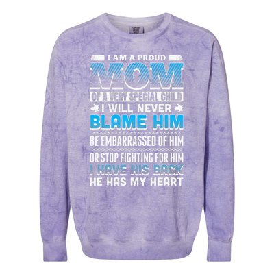 Autism Mom Special Son Colorblast Crewneck Sweatshirt