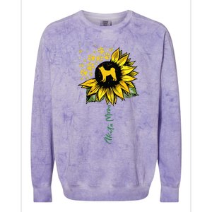 Akita Mom Sunflower Akita Inu Lover Gifts Dog Mom Mama Colorblast Crewneck Sweatshirt