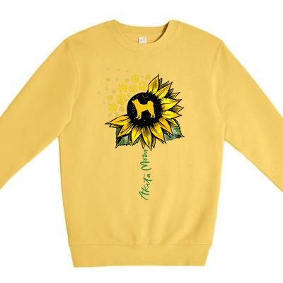 Akita Mom Sunflower Akita Inu Lover Gifts Dog Mom Mama Premium Crewneck Sweatshirt