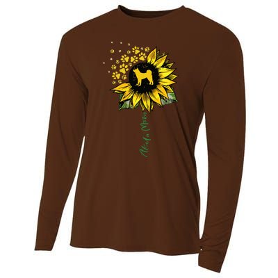 Akita Mom Sunflower Akita Inu Lover Gifts Dog Mom Mama Cooling Performance Long Sleeve Crew