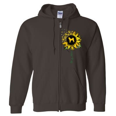 Akita Mom Sunflower Akita Inu Lover Gifts Dog Mom Mama Full Zip Hoodie