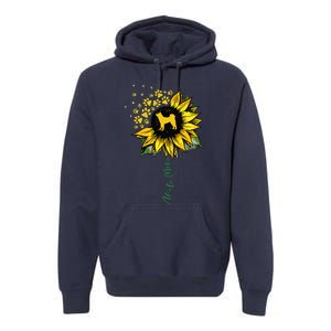 Akita Mom Sunflower Akita Inu Lover Gifts Dog Mom Mama Premium Hoodie