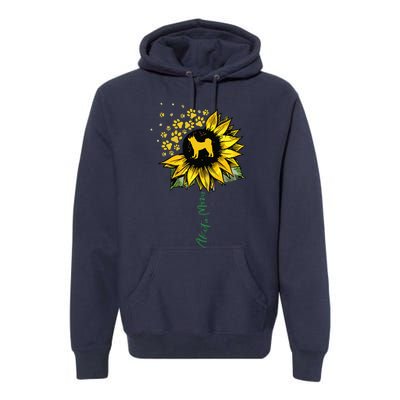 Akita Mom Sunflower Akita Inu Lover Gifts Dog Mom Mama Premium Hoodie