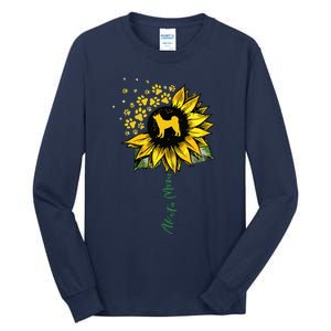 Akita Mom Sunflower Akita Inu Lover Gifts Dog Mom Mama Tall Long Sleeve T-Shirt