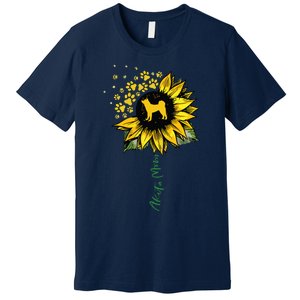 Akita Mom Sunflower Akita Inu Lover Gifts Dog Mom Mama Premium T-Shirt