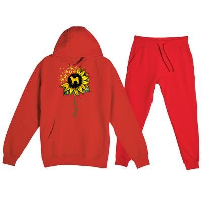 Akita Mom Sunflower Akita Inu Lover Gifts Dog Mom Mama Premium Hooded Sweatsuit Set