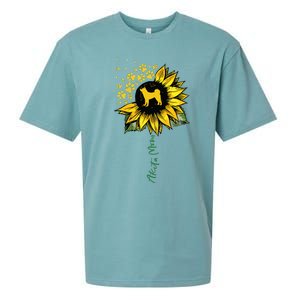 Akita Mom Sunflower Akita Inu Lover Gifts Dog Mom Mama Sueded Cloud Jersey T-Shirt