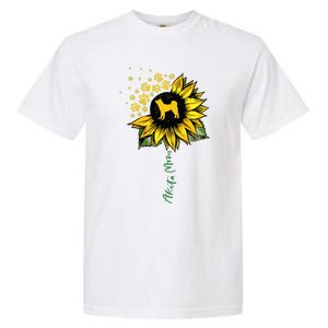 Akita Mom Sunflower Akita Inu Lover Gifts Dog Mom Mama Garment-Dyed Heavyweight T-Shirt