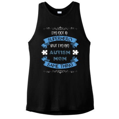 Autism Mom Superhero Autism Awareness Month Ladies PosiCharge Tri-Blend Wicking Tank