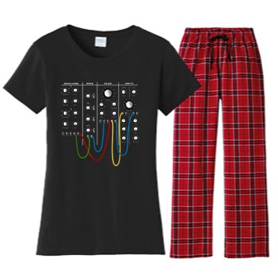 Analog Modular Synthesizer Panel Electronic Musician Women's Flannel Pajama Set