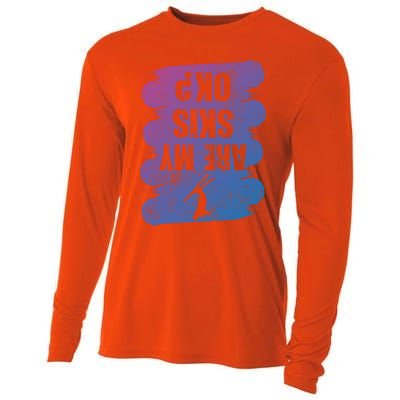 Are My Skis Ok? Funny Skiing Winter Sports Skier Ski Gift Cooling Performance Long Sleeve Crew