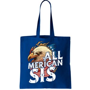 All Merican Sis 4th Of July Eagle Usa Flag American Sister Gift Tote Bag