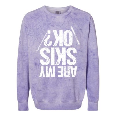 Are My Ski Ok? Skiing Snow Mountain Winter Gift Colorblast Crewneck Sweatshirt