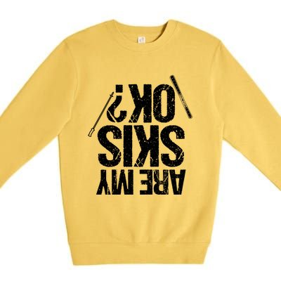 Are My Ski Ok? Skiing Snow Mountain Winter Gift Premium Crewneck Sweatshirt