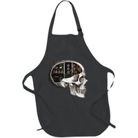 Analog Modular Synthesizer Skull For Synth Nerd Full-Length Apron With Pockets