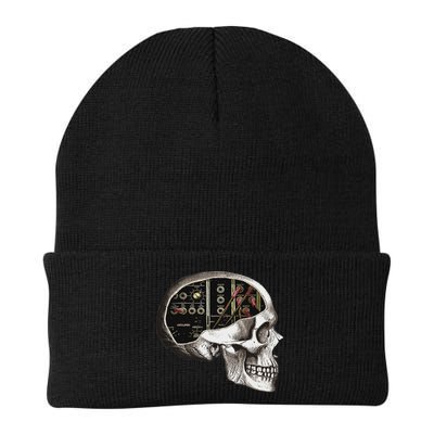 Analog Modular Synthesizer Skull For Synth Nerd Knit Cap Winter Beanie