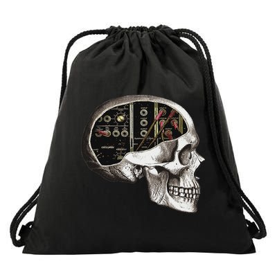 Analog Modular Synthesizer Skull For Synth Nerd Drawstring Bag
