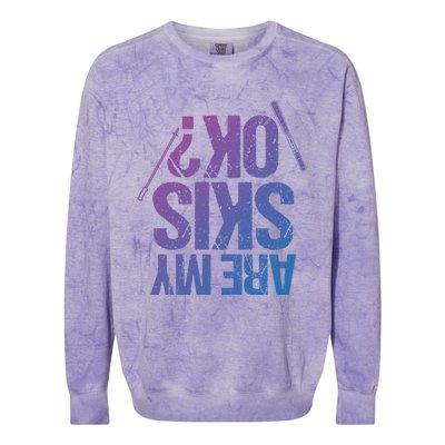 Are My Ski Ok? Skiing Snow Mountain Winter Great Gift Colorblast Crewneck Sweatshirt