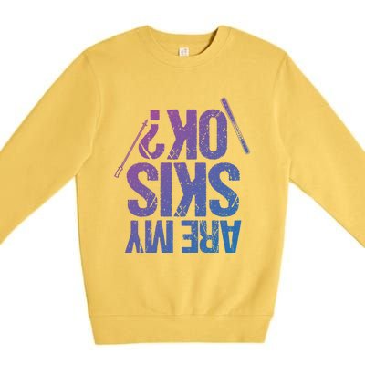 Are My Ski Ok? Skiing Snow Mountain Winter Great Gift Premium Crewneck Sweatshirt