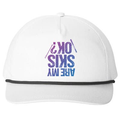 Are My Ski Ok? Skiing Snow Mountain Winter Great Gift Snapback Five-Panel Rope Hat