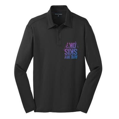 Are My Ski Ok? Skiing Snow Mountain Winter Great Gift Silk Touch Performance Long Sleeve Polo